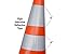 (Set of 6) CJ Safety Large 28 Inch Premium PVC Traffic Cones with Black Base & 6