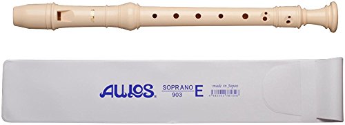 Aulos A903E Soprano 3-Piece Student Recorder with Vinyl Case and Fingering Chart
