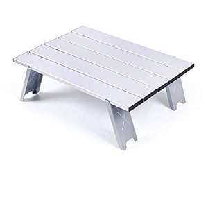 zyeziwhs Ultralichte compacte mini strand picknick opvouwbare tafel met draagtas draagbare mini aluminium bijzettafel…