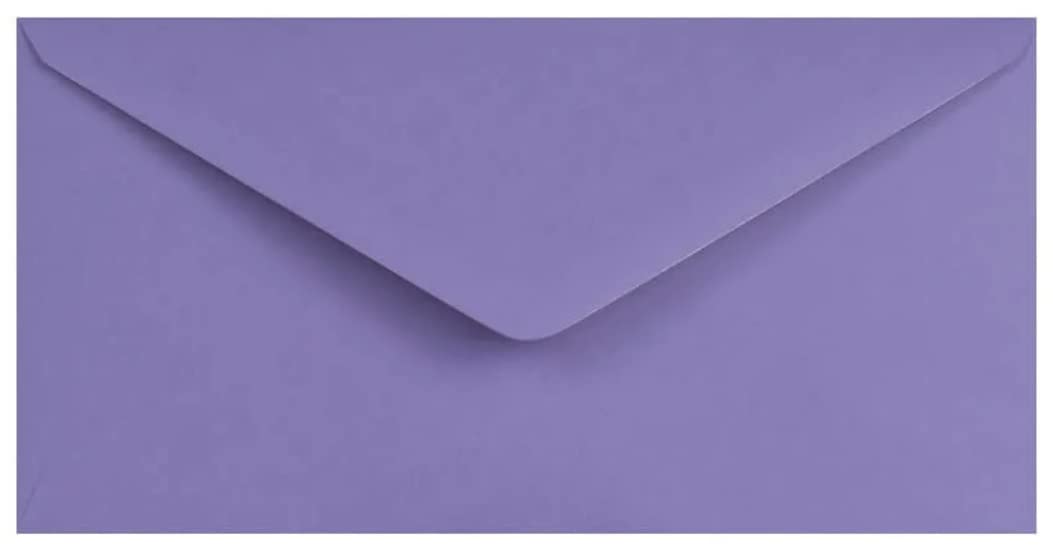 DL Coloured Envelopes for Greeting Cards Wedding Invitations Crafts Business Office 110mm x 220mm - Pack of 50 Envelopes (Purple) — image 1