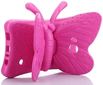 for Galaxy Tab A/A6 7.0, Tab 3 Lite 7.0, Tab 4 7.0 Case, BAUBEY Kids Butterfly Case for Samsung Galaxy Tab A/A6 7.0 SM-T280 T285, Tab 4 7.0 SM-T230 T235 T237, Tab 3 Lite 7.0 SM-T110 T111 T113, Rose