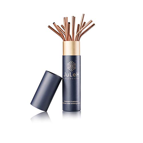 JuLeH Collection 20er Strohhalme Edelstahl in Rosé Gold keine Strohhalme Plastik Strohhalme wiederverwendbar… – Bild 3