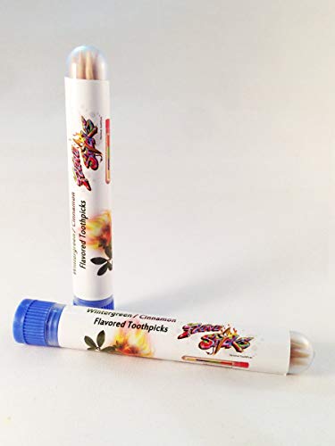 Flavored Toothpicks - Natural Wooden Toothpicks in 7 Flavors - 7 Sampler Tubes - Freshen Breath After Food and Drink - An Alternative to Gum & Candy