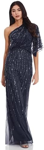 mock neck beaded column dress with t back Adrianna Papell Plus Size Mock Neck Beaded Column Dress T-Back Biscotti