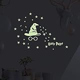 Glow in The Dark Harry Potter Gifts Wall Decal，Harry Potter Peel Luminous Stickers for Kids Boys Girls Nursery Bedroom Mural Decor