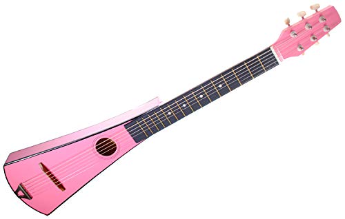Shop4Omni Steel String Backpacker Travel Guitar with Bag (Pink)
