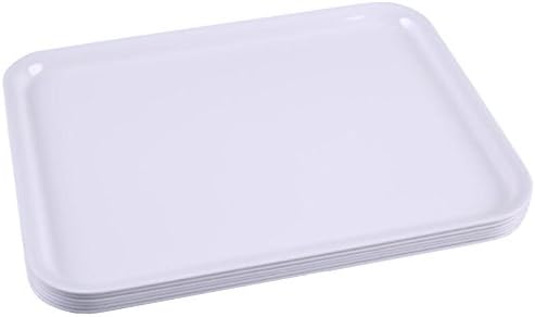 Shall Housewares International 811715W S/6 6 Piece Melamine Rectangular Serving Tray, 15", White