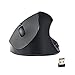 Autley Wireless Ergonomic Mouse 2.4G Optical Vertical Mouse Wireless Mouse with Adjustable DPI 1000 / 1200 / 1600 DPI, Black