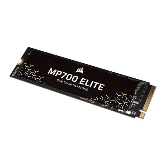 Corsair MP700 Elite 2TB PCIe 5.0 x4 NVMe M.2 SSD – Up to 10,000MB/sec – High-Density 3D TLC NAND – M.2 2280 - DirectStorage Compatible – Black