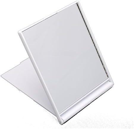 Small Folding Compact Travel Make Up Shaving Mirror - White