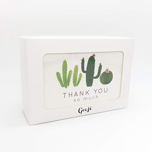 Gooji 4x6 Cactus Thank You Cards (Bulk 36-Pack) Matching Peel-and-Seal White Envelopes | Assorted Set, Watercolor, Colorful Graphics | Birthday Party, Baby Shower, Weddings