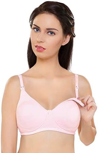 Blubud Cotton Breast Feeding Maternity Front Holes Nursing Bra Wire Padded Push up Pregnant Bra