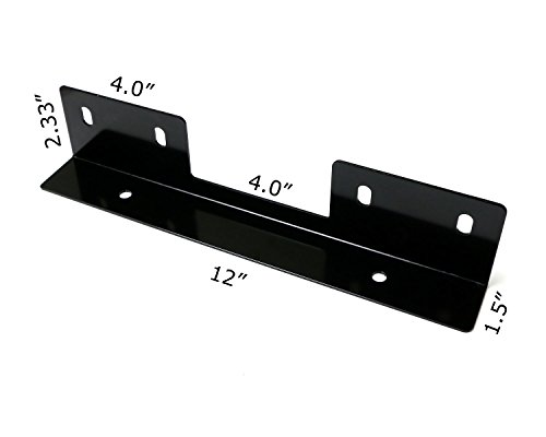 iJDMTOY Miniature Front Bumper License Plate Mount Bracket Holder For Off-Road Lights, LED Work Lamps, LED Lighting Bars, etc (Black Finish)