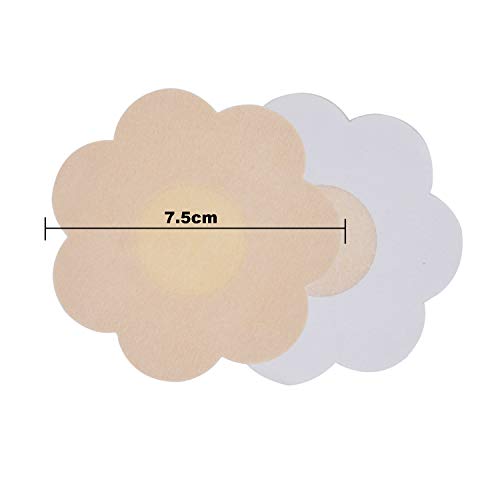 NippleCovers, 10 Pairs Sexy Breast Lift Tape Satin Pasties Adhesive Bra and 10 Pairs Nippleless Cover Disposable Invisible Nipple Covers Pasties for Women
