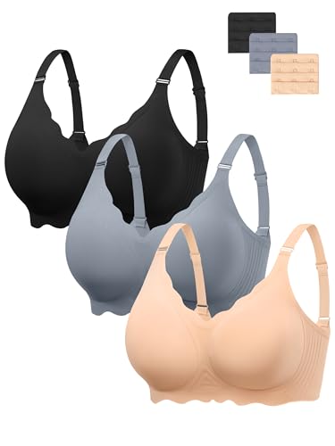 Angelhood Seamless Bras Women Soft Jelly Push Up Wireless Bra Supportive V Neck No Underwire Comfort Tshirt Bralettes