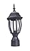 LIT-PaTH Outdoor Post Lighting Fixture Pole Lantern, E26 Medium Base Max 60W, Aluminum Housing Plus Glass, Matte Black Finish, 1-Pack