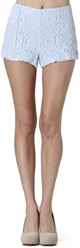CARAPACE Womens Women's Lace Shorts LIGHT BLUE L