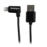 StarTech.com 1m 3ft Angled Black Apple 8-pin Lightning to USB Cable for iPhone iPod iPad - Angled Lightning Cable - Charge & Sync - 1 m (USBLT1MBR)