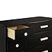 Babyletto Lolly 6 Drawer Assembled Double Dresser, Black/Washed Natural