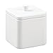 InterDesign Gia Bathroom Vanity Canister Jar for Cotton Balls, Swabs, Cosmetic Pads - White