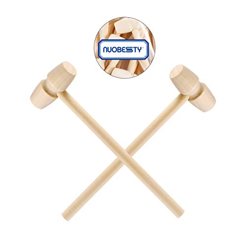 NUOBESTY Mini Wood Hammer Toys Mallet Pounding Toy Hammer Educational