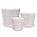 SZAT PRO Small Flower Pots Succulent Plants Pot White Pearl Glaze Ceramic Planter Plant Pots Indoor/Garden with Saucer (Set of 3,Plants Not Included)