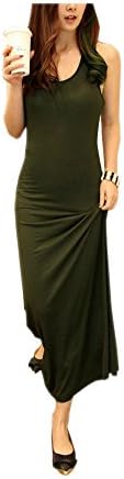 ARJOSA Women Spring Summer Sleeveless Stretchy Long Evening Party Maxi Dress (Small, #8 Olive)