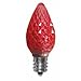 Sunlite 80702 LED C7 Holiday Decorative Light Bulb, 0.4 Watts, E12 Candelabra Base, Faceted Christmas-Lights; Nightlight, Red 6 Count