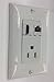 CUSTOM WHITE WALL PLATE HUBBELL AC 15A 110V POWER OUTLET + HDMI v1.4 ETHERNET+ CAT-6 HD 3DTV