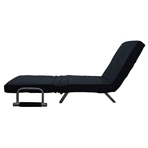 LEADZM Folding Sofa Bed Sleeper Couch Arm Chair for Single Person, with Dust Cover, for Dual Purpose, Black