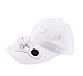 White Solar Energy Belt Recharge Storage Belt Switch Fan Cap Sun hat Peaked Cap Adjustable Size