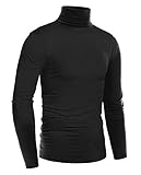 ZEGOLO Mens Thermal Mock Turtleneck Long Sleeve T Shirt Knitted Pullover Basic Slim Fit Shirts