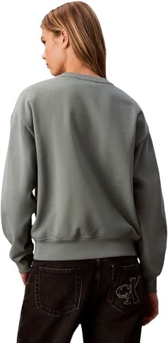 Donna Felpa Archive Logo French Terry Girocollo, Grigio (Autumn Green), M