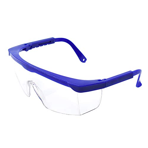 Oral Dentistry Dental Goggles Glasses Clear Safety Glasses with Anti-Fog Lens,Blue Frame