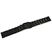 Watch Band Brushed Stainless Steel Strap 20mm Classic Wristband with Double Buckle Safety Lock Replacement Bracelet - Black