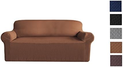 YOKAT Sofa Covers Diamond Pattern Polyester Spandex Fabric Slipcover With Elastic Band (Sofa, Coffee)