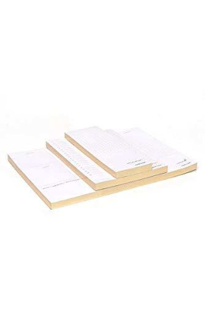 RUSSELL+HAZEL In Due Time Notepad Set, White with Gilded Edges, 3 Notepads, 80 Sheets Each (27619)
