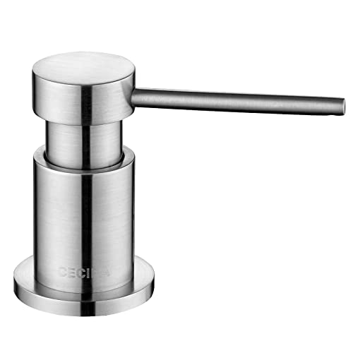 CEICPA Soap Dispenser for Kitchen, Soap Dispenser for Sink with 500 ml Bottle and 1.2 m Extension Hose, 360° Rotating Pump, Brushed