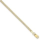 14k Yellow Gold 2.5mm Curb Cuban Link Chain Necklace 20 Inch Pendant Charm Fine Jewelry For Women Gift Set