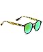 WearMe Pro Classic Small Round Retro Sunglasses, Tortoise Frame/Mirror Green Lens