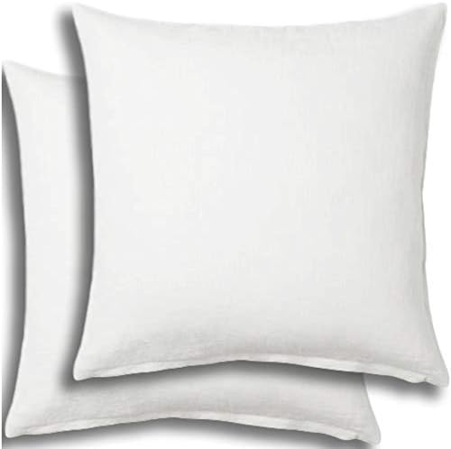 Set of 2 - Pillow Insert 32x32 Decorative Throw Pillow Inserts - Euro Sham Stuffer for Sofa Bed Couch Square White Form 2 Pack - Hypoallergenic Machine Washable and Dry Polyester - Made in USA