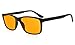 Eyekepper Blue Light Shield Computer Gaming Glasses-0.0 Magnification-Anti 97% Blue Light-High Definition Lens-100% UV Protection, Dark Orange Tinted Lens(Matte Black, 0.00)