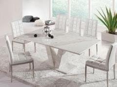 Magnifique Table De Salle A Manger Extensible Zeus Marbre Blanc