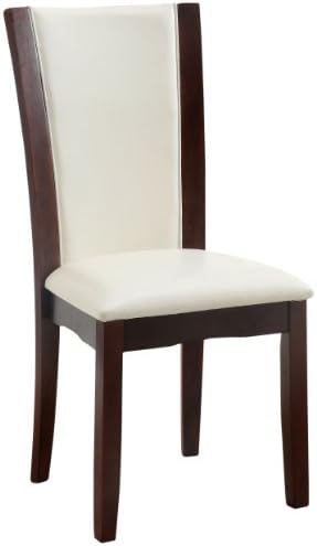 Furniture of America Archie Leatherette Upholstered Dining Chair, White, Set of 2