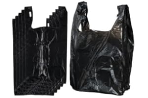 AlfaEx - Pack of 200 - Black - Large Size - 8" x 13" x 16" - Leak Proof Disposable Plastic Bags For Sanitary Pad, Adult Diape