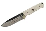 Puma SGB Mule Deer Hunter White Smooth Bone Handle Hunting Knife with Leather Sheath