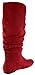 Cambridge Select Women's Slouchy Knee High Flat Boot (8.5 B(M) US, Burgundy IMSU)