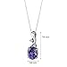 PEORA Simulated Alexandrite Wave Solitaire Pendant Necklace for Women 925 Sterling Silver, Color Changing 3.50 Carats Oval Shape 10x8mm, with 18 inch Chain, Color Change Alexandrite Jewelry,