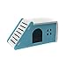 PIVBY Hamster Hideout House Wooden Living Hut Exercise Funny Nest Toy for Mouse, Chinchilla, Rat, Gerbil and Dwarf Hamster-2 Packs (Blue)