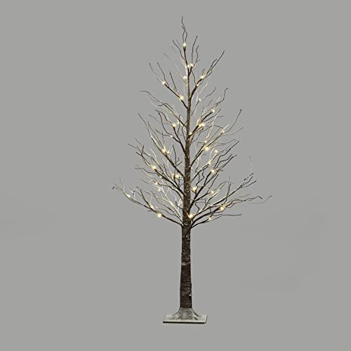 Hairui Prelit Twig Tree Snow Flocked Artificial Leafless Christmas